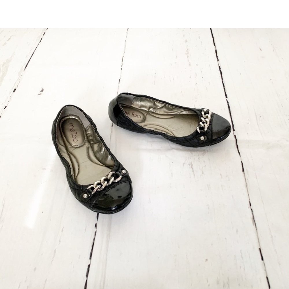 Me Too Black Patent Leather Ballet Flats Size 7.5